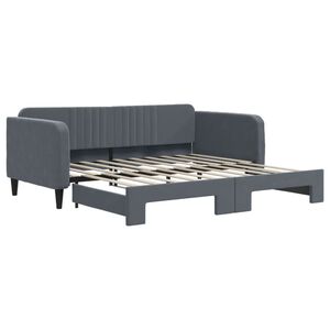 vidaXL Daybed with Trundle without Mattress Dark Grey 90x190 cm Single