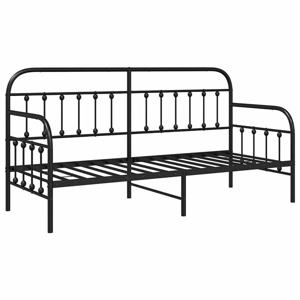 vidaXL Daybed Frame Black 75 x 190 cm Powder-Coated Steel