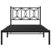 vidaXL Metal Bed Frame without Mattress with Headboard Black 100x200cm