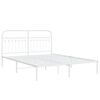vidaXL Metal Bed Frame without Mattress with Headboard White 150x200cm