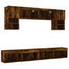 vidaXL 6 Piece TV Wall Units with LED Smoked Oak Engineered Wood