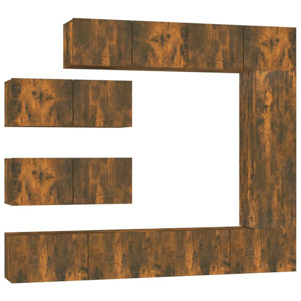 vidaXL 7 Piece TV Cabinet Set Smoked Oak Engineered Wood