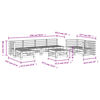 vidaXL 8 Piece Garden Lounge Set White Solid Wood Pine