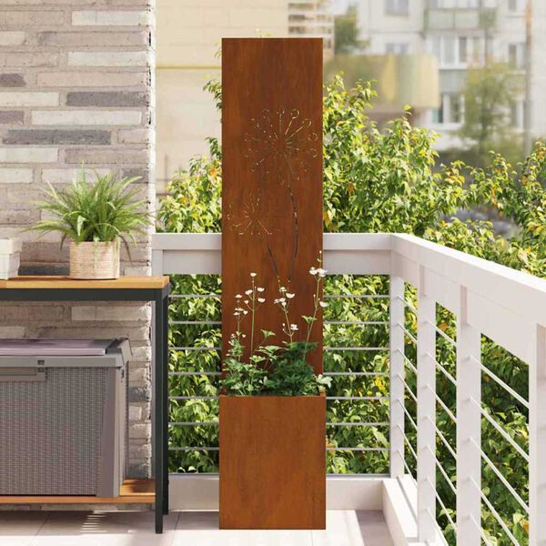 vidaXL Garden Privacy Screen Rusty 32 x 140 cm Weathering steel