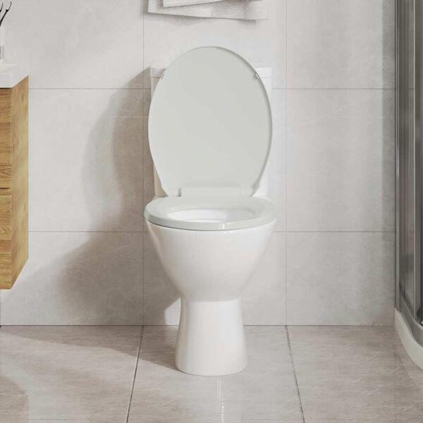 vidaXL Soft-close Toilet Seat White Oval