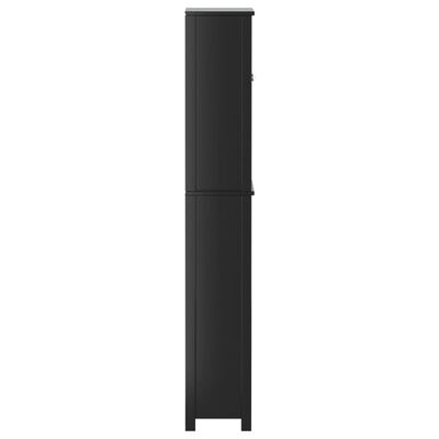 vidaXL Over-the-Toilet Storage BERG Black 60x27x164.5 cm Solid Wood