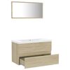 vidaXL Bathroom Furniture Set Sonoma Oak Engineered Wood