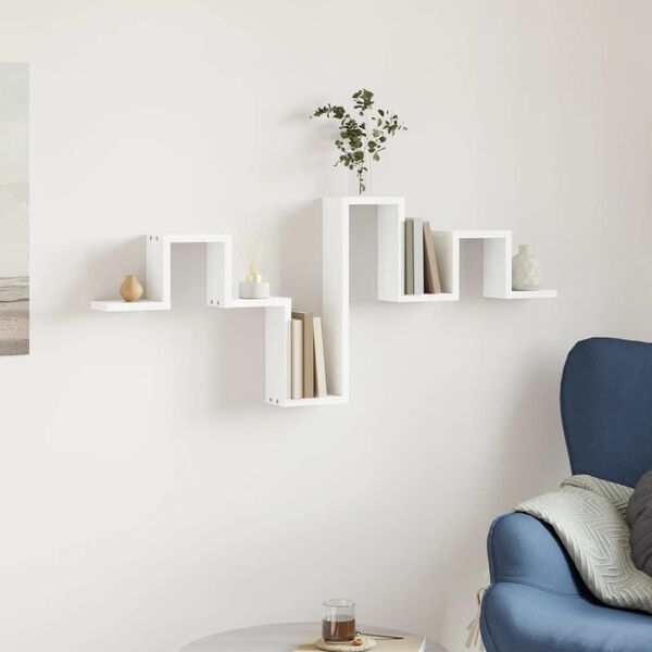 vidaXL Wall Shelf White 104.5x10x43 cm Engineered Wood
