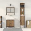 vidaXL Bathroom Furniture Set with Shelf 3 pcs Brown Engineered wood