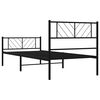 vidaXL Metal Bed Frame without Mattress with Footboard Black 75x190cm