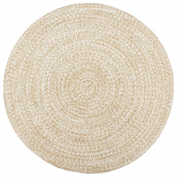 vidaXL Handmade Rug Jute White and Brown 240 cm