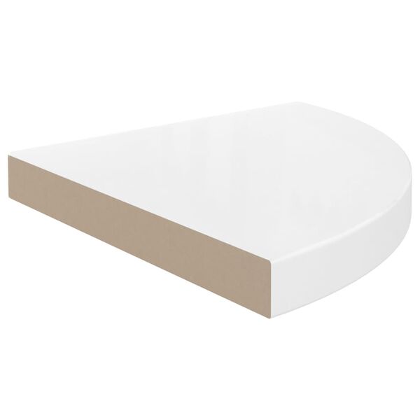 vidaXL Floating Corner Shelves 4 pcs High Gloss White 35x35x3.8 cm MDF
