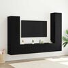 vidaXL TV Cabinet Set Wall-mounted 4 pcs Black Oak Engineered Wood