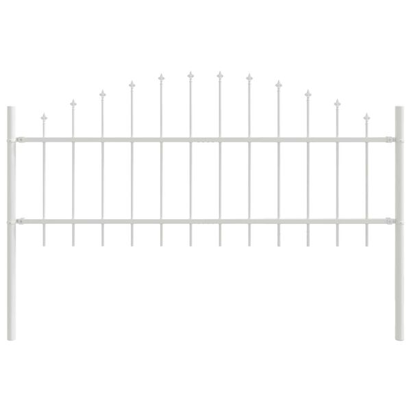 vidaXL Garden Fence 3 pcs White 170 x 115 cm Powder-Coated Steel