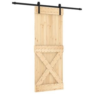 vidaXL Sliding Door 80 x 210 cm Solid Pine Wood (Untreated)