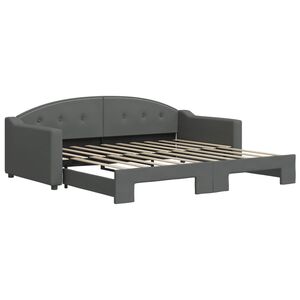 vidaXL Daybed with Trundle without Mattress Dark Grey 90x190 cm Single