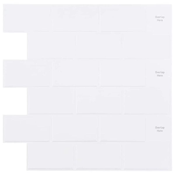 vidaXL Subway Tile 10 pcs White 30.5 x 30.5 cm Polyurethane and PET