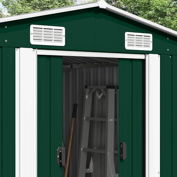 vidaXL Garden Shed 257x392x181 cm Metal Green