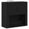 vidaXL Wall Cabinet Black oak 80 x 33 x 80 cm Engineered wood