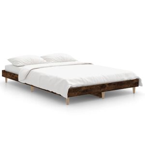vidaXL Bed Frame without Mattress Smoked Oak 120x190 cm Small Double Engineered Wood