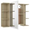 vidaXL 3 Piece Bathroom Furniture Set White and Sonoma Oak Engineered Wood