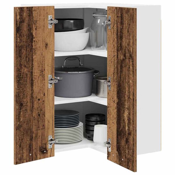 vidaXL Hanging Cabinet with Storage Old Wood and White 57 x 57 x 80 cm