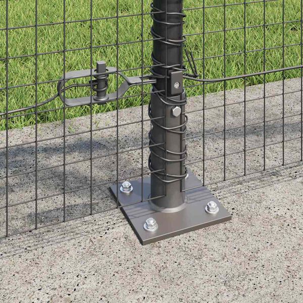 vidaXL Fence Post Grey 50 x 0.8 m (25 x 25 mm mesh) Steel and PVC