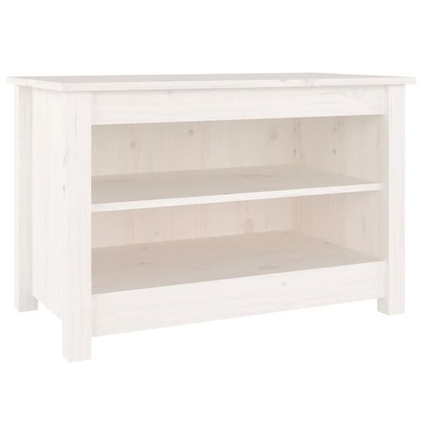 vidaXL Shoe Bench White 70x38x45.5 cm Solid Wood Pine