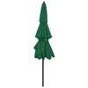 vidaXL 3-Tier Garden Parasol with Aluminium Pole Green 3 m