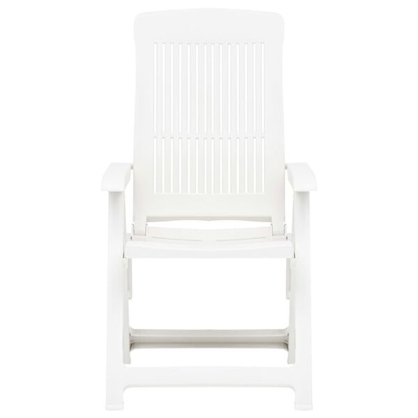vidaXL Garden Reclining Chairs 2 pcs Plastic White