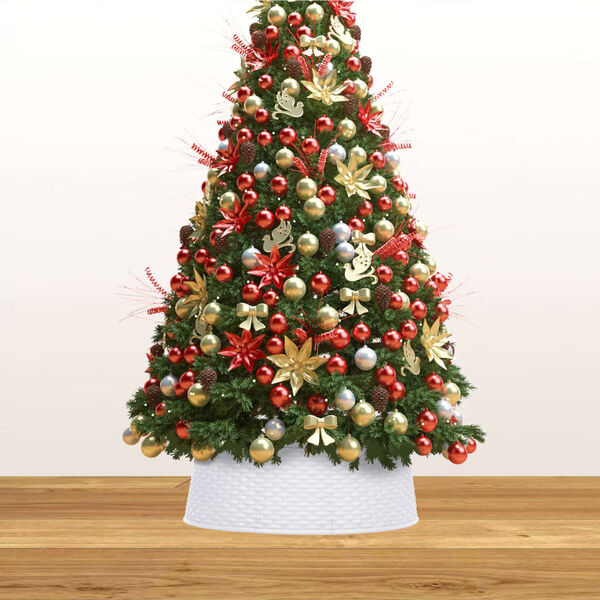 vidaXL Christmas Tree Skirt White &Oslash;54x19.5 cm