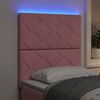 vidaXL LED Headboard with Headboard Pink 80 cm Faux Leather