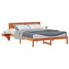vidaXL Bed Frame with Headboard Wax Brown 150 x 200 cm Solid Pine Wood