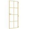 vidaXL Interior Door Slim Golden 76x201.5 cm Tempered Glass and Aluminium
