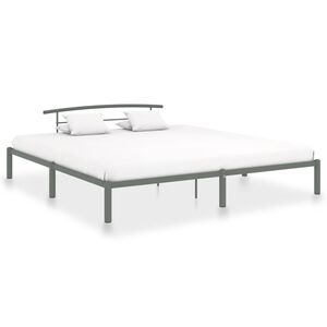 vidaXL Bed Frame without Mattress Grey Metal 180x200 cm Super King