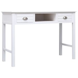 vidaXL Desk White 108x45x76 cm Solid Wood Paulownia