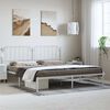 vidaXL Metal Bed Frame without Mattress with Headboard White 193x203cm