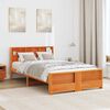 vidaXL Bed Frame with Headboard Wax Brown 120 x 200 cm Engineered Wood