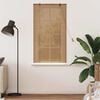 vidaXL Roller Blind with Curtains Manual Brown 80 x 160 cm Bamboo