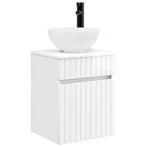 vidaXL Wall-mounted Sink Vanity High Gloss White 39 x 41 x 64.5 cm