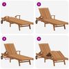 vidaXL Sun lounger Folding Brown 195 x 59 x 78.5 cm Solid Teak Wood