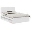 vidaXL Bed Frame with Headboard White 160 x 200 cm Solid Pine Wood