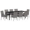 vidaXL Garden Dining Set 9 pcs Grey Powder-Coated Steel