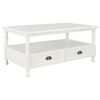 vidaXL Coffee Table White 100x50x45.5 cm Solid Wood Paulownia