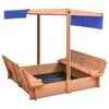 vidaXL Sandbox | Brown | Firwood | Medium | Adjustable Armrests | Sandbox