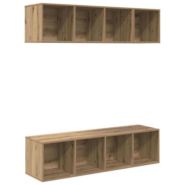 vidaXL TV Cabinet Set Wall-mounted 3 pcs Artisan Oak Engineered Wood