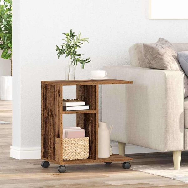 vidaXL Side Table with Shelf Old wood 50 x 30 x 55 cm Engineered Wood