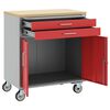 vidaXL Work Cabinet with Drawer 2 pcs Red and Grey 100 x 55 x 85 cm