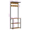 vidaXL Coat Rack with Shoe Storage 68x30x182 cm Solid Rough Mango Wood
