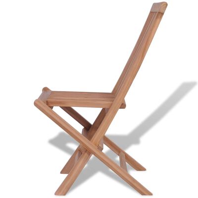 vidaXL Folding Garden Chairs 4 pcs Solid Teak Wood